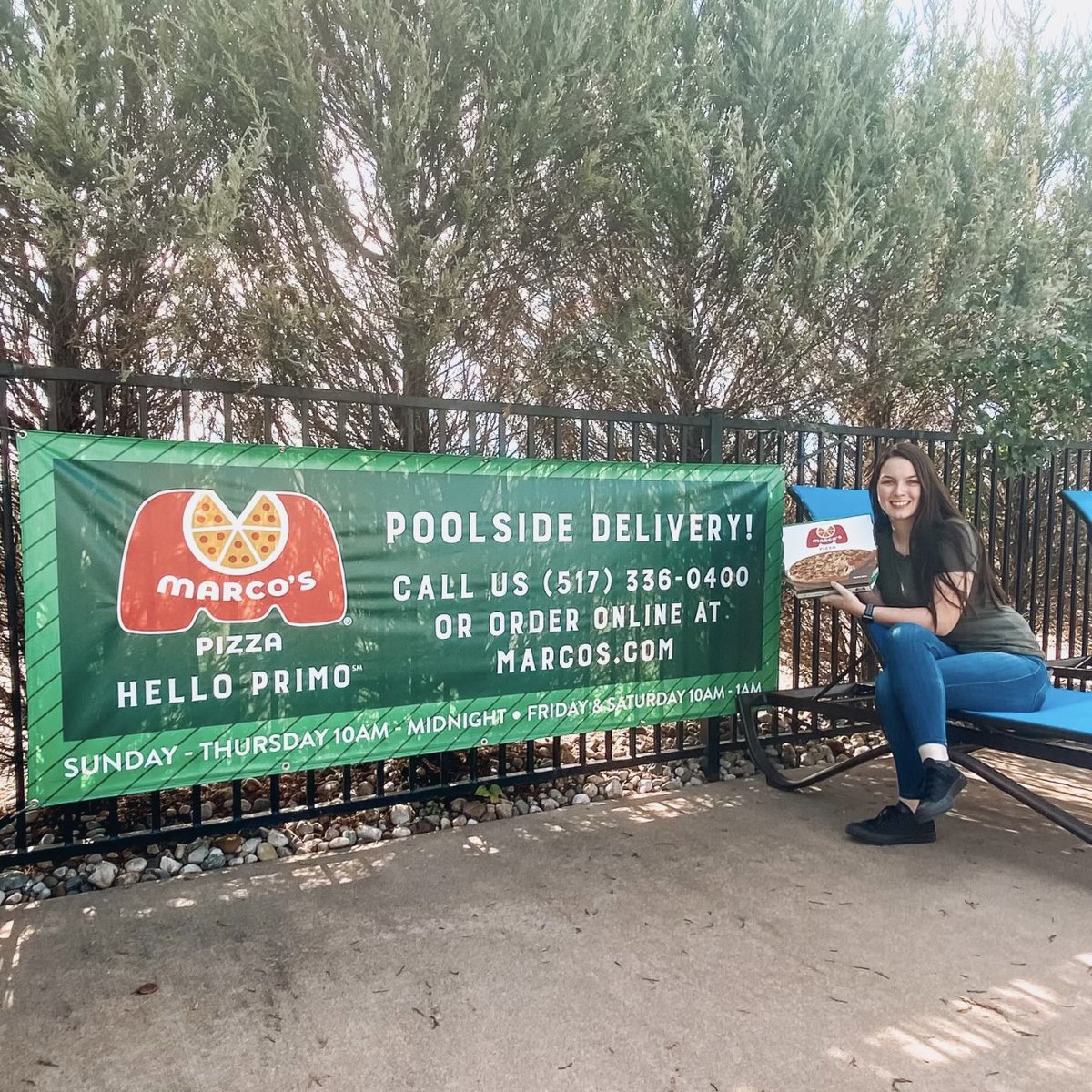 Block36MSU's tweet photo. Reason Number 36: Pool Side Delivery 🍕
Who is looking forward to getting pizza delivered to them poolside?! 😍 https://t.co/zkkqoJ6w1P
