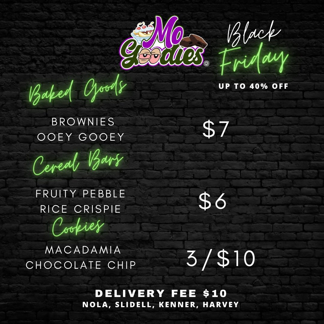MoGoodies_'s tweet photo. Black Friday Weekend SALE!! 

#nolaedibles https://t.co/gFSKdIqf8A