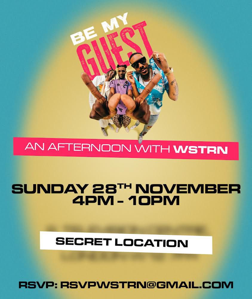 WSTRNmusic's tweet photo. ⚠️Tomorrow, 28 Nov we are doing a meet and greet somewhere in LONDON!!
30 Fans who RSVP (RSVPWSTRN@gmail.com) will be picked to spend the afternoon with us at a private location. It’s gonna be good vibes, food and music 🎶 🍱 🎉  Get there between 4-6pm to avoid disappointment! https://t.co/s3scVhIGWz