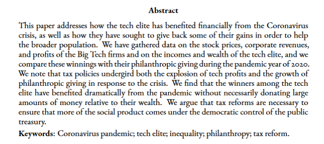 prepaid_africa's tweet photo. Torpey, J., Brockmann, H., &amp; Hendricks, B. (2021). 

Excess Profits, Taxpayer-Subsidized Philanthropy, and the Coronavirus Crisis: Charitable Giving of the Tech Elite in Response to the Pandemic. 
https://t.co/5S3z4sgrqv
Sociologica, 15(2), 95-116. https://t.co/OfHyxNpFfu