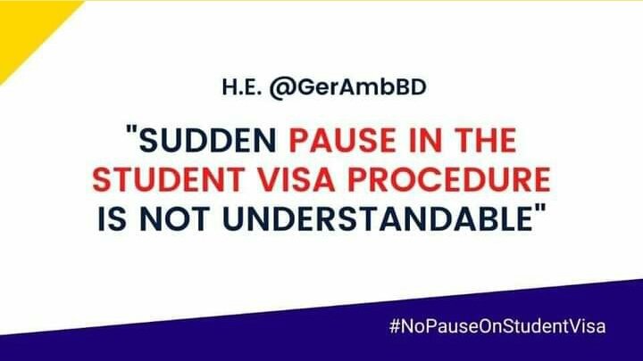 MdArifH98949131's tweet photo. Dear @GerAmbBD and @GermanEmbassyBD, Please do something immediately for the students of Bangladesh. We are in crisis moment. We have been waiting more than a year for student visa. The physical class will start from October, 2021.
@GermanyDiplo.
@embphnompenh 
@BDMOFA https://t.co/M8NqCuvD1T