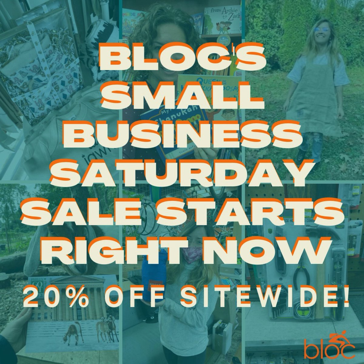 For the first time ever, OUR ENTIRE ONLINE MARKETPLACE IS 20% OFF TODAY in honor of #SmallBusinessSaturday. This means you can order from thousands of items at 25+ local shops without leaving your house. Blocdelivery.com