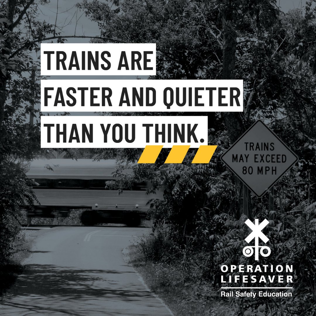 olinational's tweet photo. Think you’ll always hear a train coming? Think again. See tracks? Think train. Help us #STOPTrackTragedies!

#SeeTracksThinkTrain
#NationalEducationMonth https://t.co/VBPn5RfaZc