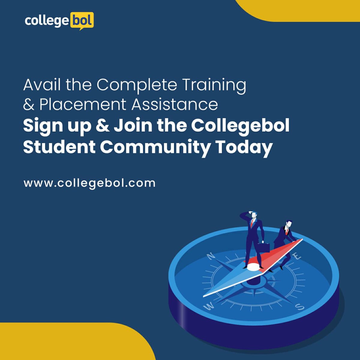 CollegeBol's tweet photo. With Career Talks around the House, Placement is the most crucial concern of every Student🧑‍💻

Collegebol Training &amp; Placement Assistance has been a Platform for Thousands of Students to Reach their Dream Job🎓

Sign up Today and Join Collegebol Student Community to Know More✔️ https://t.co/glAlABUqTr