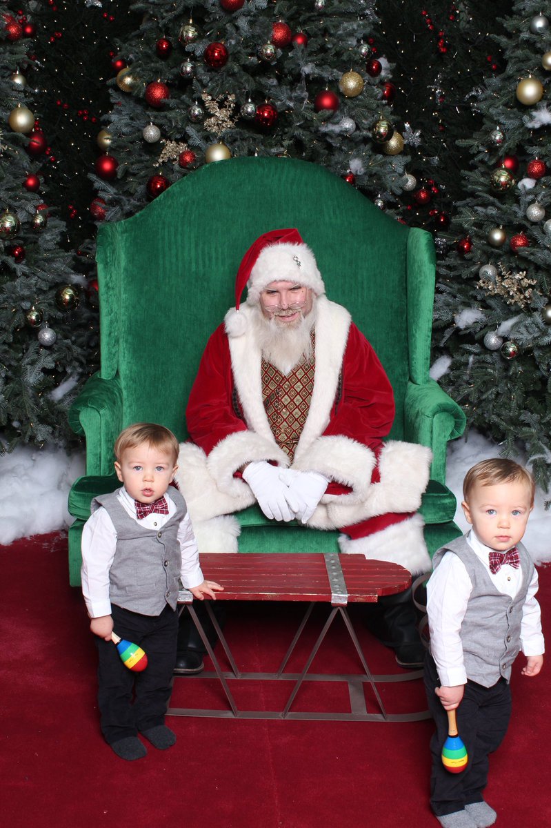 MrsAllen204's tweet photo. Went to see Santa at Menlo Mall. Boys fist time at the mall and seeing the mall Santa. William was cool as a cucumber; Joe not so much. So much for #identicaltwins #Christmas2021 #josephandwilliamallen #18monthsold #seeingSanta https://t.co/JMrROq00rq