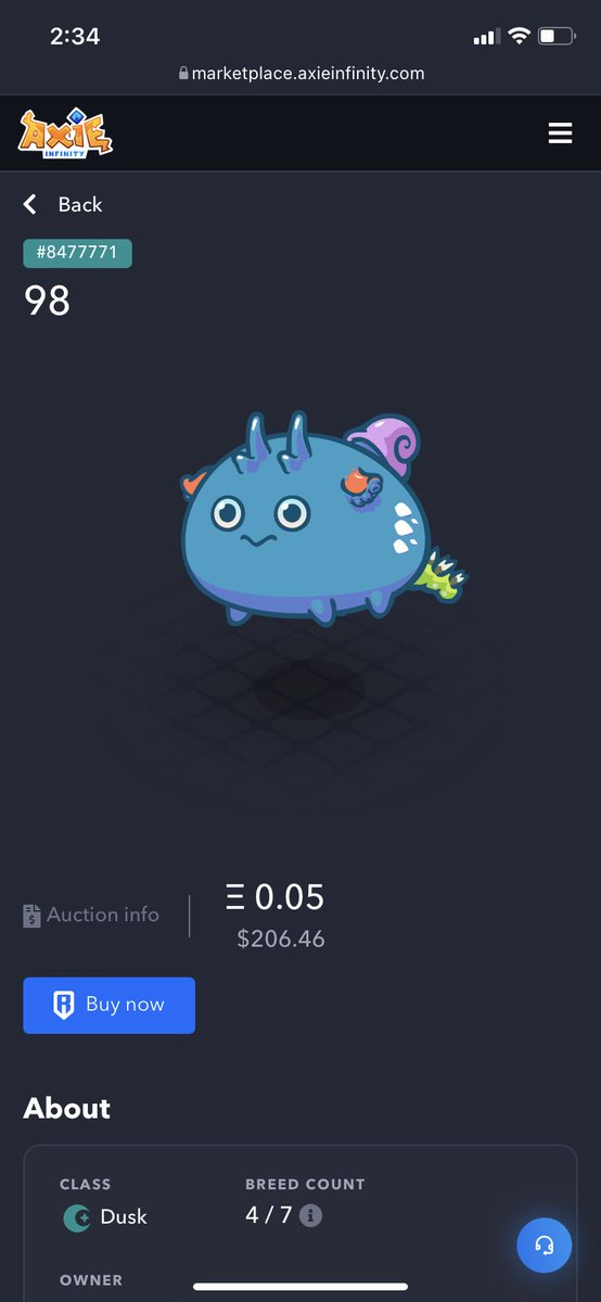 Axie4Pork's tweet photo. So frustrating when you look in the market and find an amazing deal and the marketplace for that 1 Axie is bugged.
 #AxieInfinity #axie #AxieScholarships https://t.co/h3ZIx1UHkA