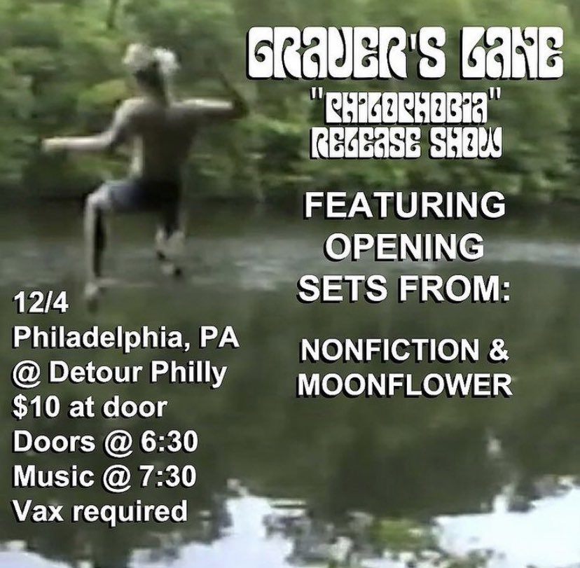 graverslane302's tweet photo. A week from today we will be playing our album release show for “Philophobia” at @DetourPhilly with @nonfictionband &amp; @MoonflowerDE. We spent most of late 2020 - mid 2021 working hard on this album and we can’t wait to finally be able to play all these songs live. See you there. https://t.co/ZhQKXPcaiX