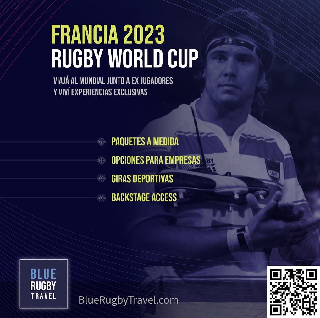 Amigos, quiero compartirles el lanzamiento de un proyecto muy especial para todos los que quieran viajar con nosotros al Mundial de Rugby 2023: Blue Rugby Travel  🏉✈️

Ya pueden dejar sus consultas en el link en bio de @bluerugbytravel por instagram! 📩