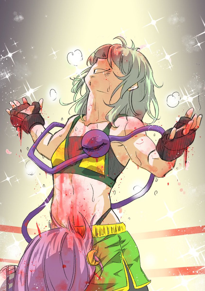 お題いただきました!

総合格闘技で相手をボコボコに殴りKOした後のこいしちゃん

手癖で頭身が高くなってしまったけど許して…っ 