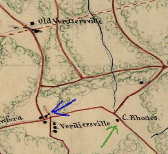 jwlpc's tweet photo. https://t.co/sE65t503do
Surveyed Verdiersviile this week, 138 acres, the blue arrows points it out on an 1862 map. Catlett Rhoades house (my client owns it as well) is the green arrow. Link is a good story about action at Verdiersville.
#OrangeCountyVA https://t.co/Ti5vS4yY4d