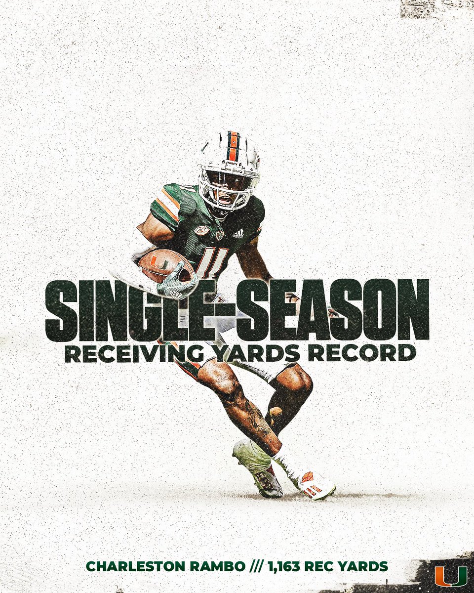 CanesFootball's tweet photo. One of the greatest seasons EVER by a Miami Hurricane WR. https://t.co/qaMzGJ4Ks9