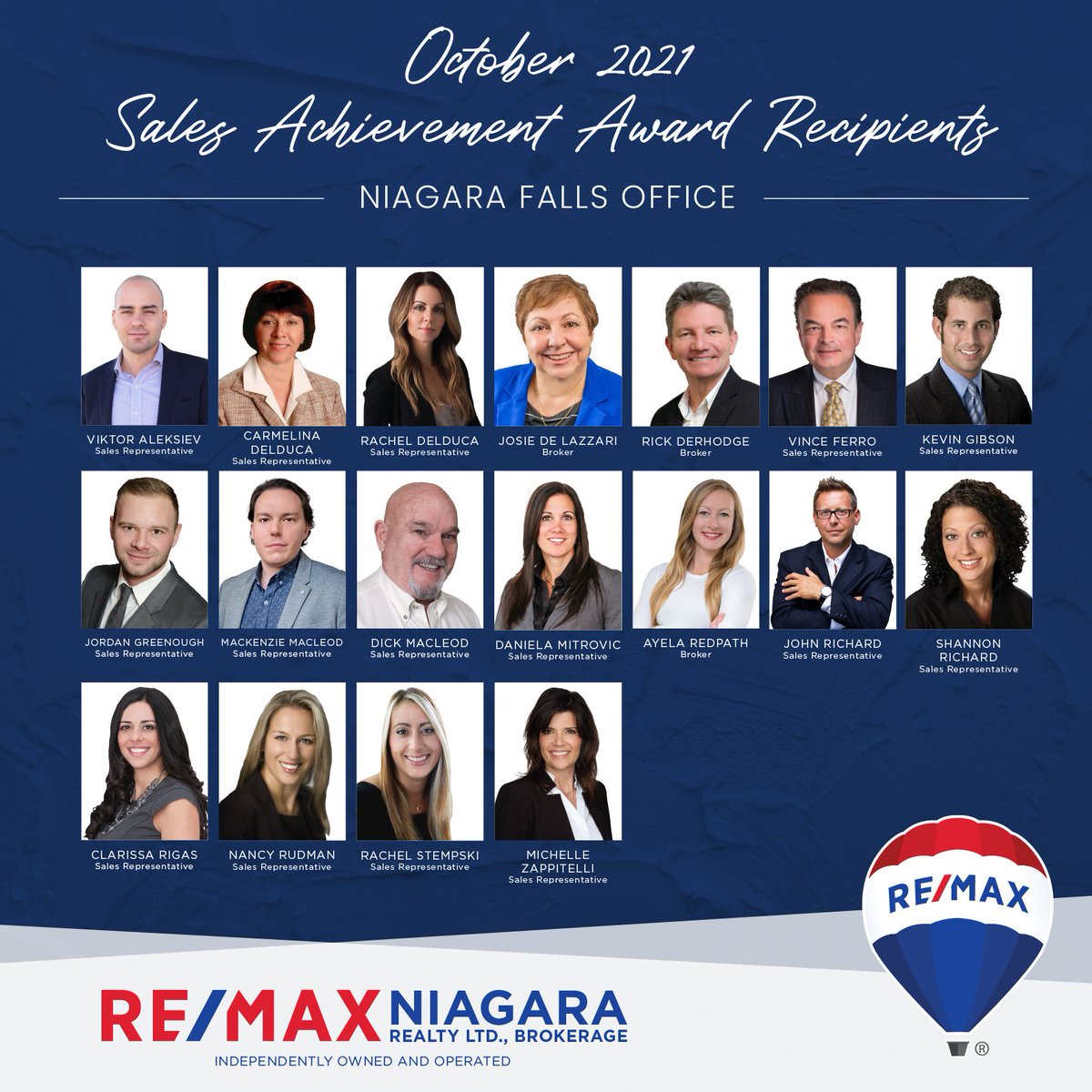 We would like to recognize all of our Sales Achievement Award Recipients from our Niagara Falls office and send them congratulations on a fantastic October! Keep up the great work! 🎉👏
