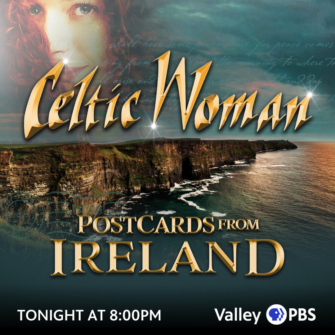 ValleyPBS's tweet image. TONIGHT at 8:00PM, join Celtic Woman as they share a message of love and hope with fans around the world in the form of musical postcards, written with the songs from their latest album. ❤️🎵

Visit valleypbs.org/support to find out ways you can support Valley PBS!