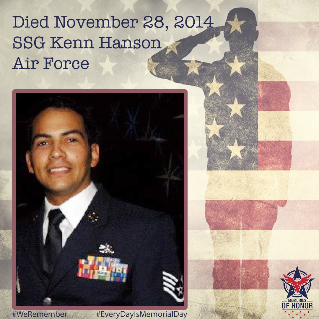 Today we honor SSG Kenn Hanson, US Air Force, who lost his life - 11/28/2014
⁠
⁠
#WeRemember #EveryDayIsMemorialDay #Share #Air Force