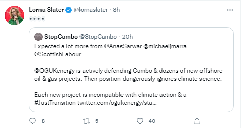 Scottish Government Greens minister Lorna Slater slags off Scottish Labour's leader for having a meeting with industry body Oil &amp; Gas UK. 

Ms Slater had a meeting with Oil &amp; Gas UK in July. 

You couldn't make this stuff up. 

Lobbying register entry: lobbying.scot/SPS/Informatio…
