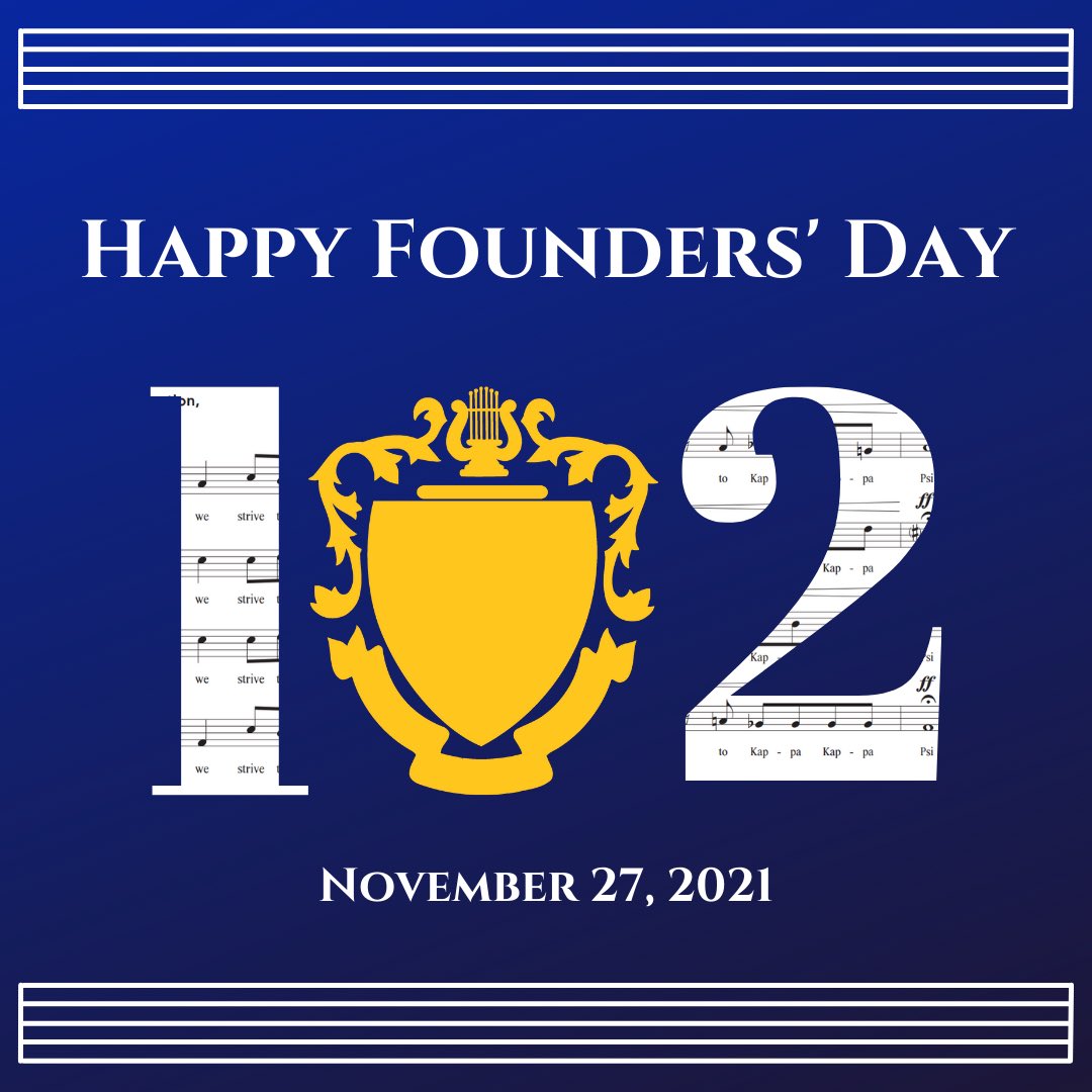 Kappa Kappa Psi (@kappakappapsi) on Twitter photo Today is the 102nd anniversary of our founding! Here’s to many more years of Musicianship, Leadership, Service, and Brotherhood 💙🤟💛
.
Tag us if you’re celebrating!
.
#KKPsi #AEA #102YearsOfService #HBDKKPsi Today is the 102nd anniversary of our founding! Here’s to many more years of Musicianship, Leadership, Service, and Brotherhood 💙🤟💛
.
Tag us if you’re celebrating!
.
#KKPsi #AEA #102YearsOfService #HBDKKPsi