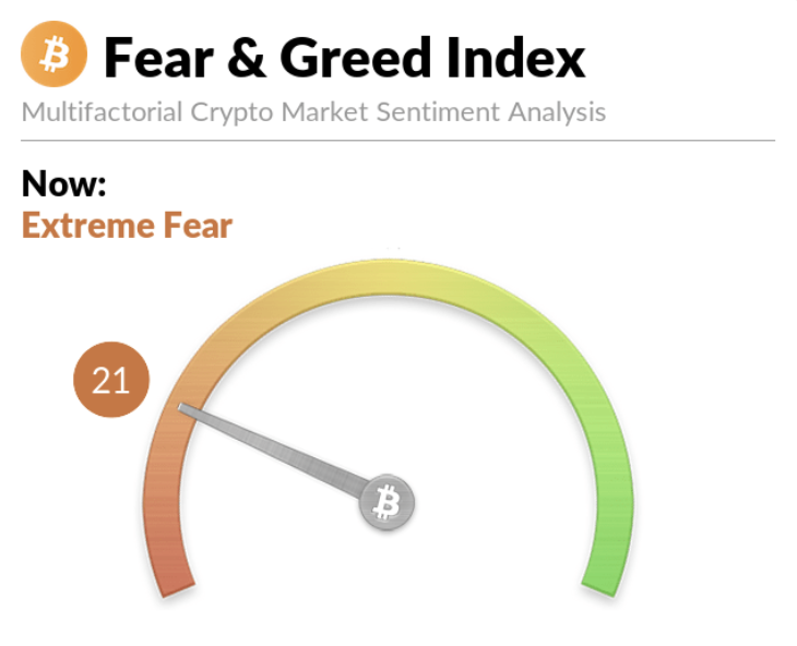 rektcapital's tweet photo. Today #BTC investor sentiment finally reaches Extreme Fear levels

In total, Bitcoin is down -22% from its highs

More fear, doubt, second-guessing, and pessimism is appearing in the market

All are necessary ingredients in soon forming a price bottom

$BTC #Crypto #Bitcoin https://t.co/oJIWRkLwYQ