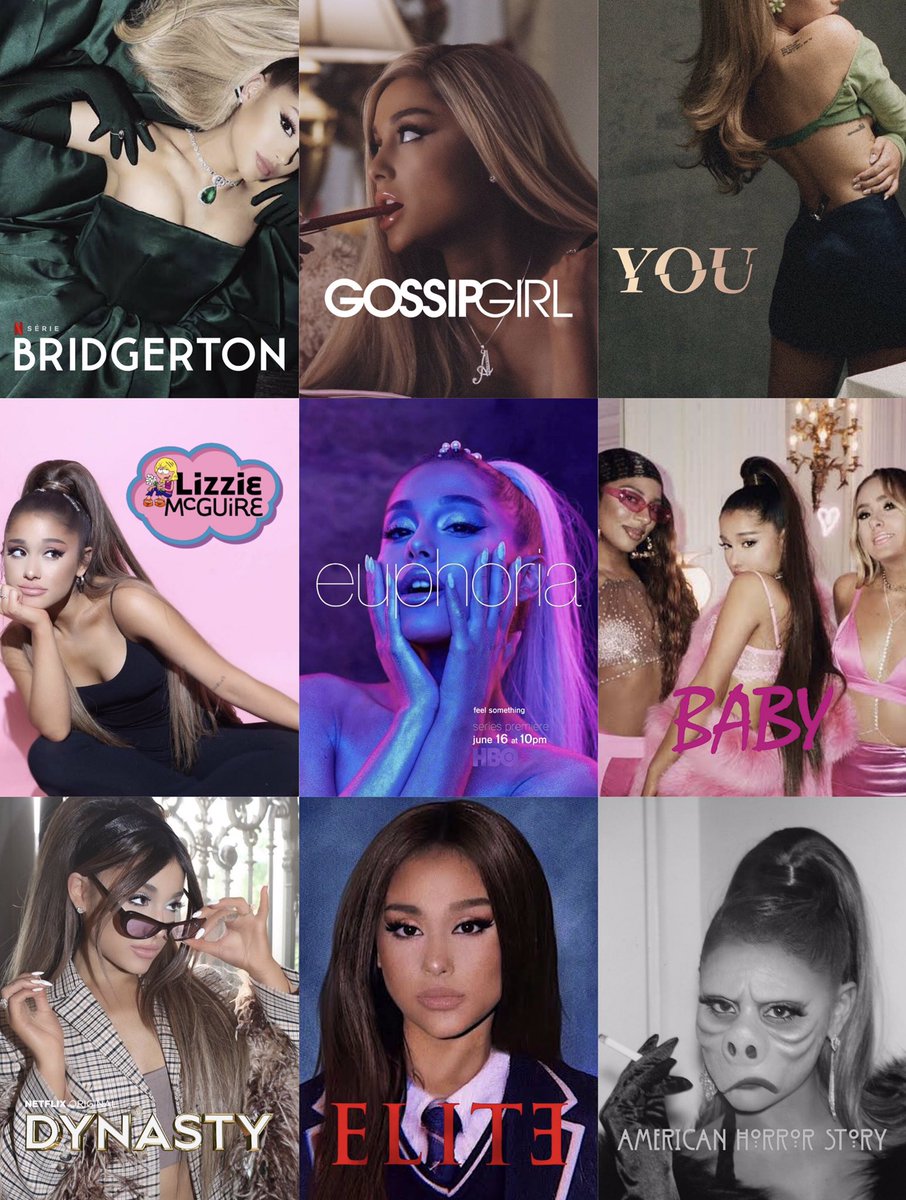 arianafeeds's tweet image. ariana grande as series covers.