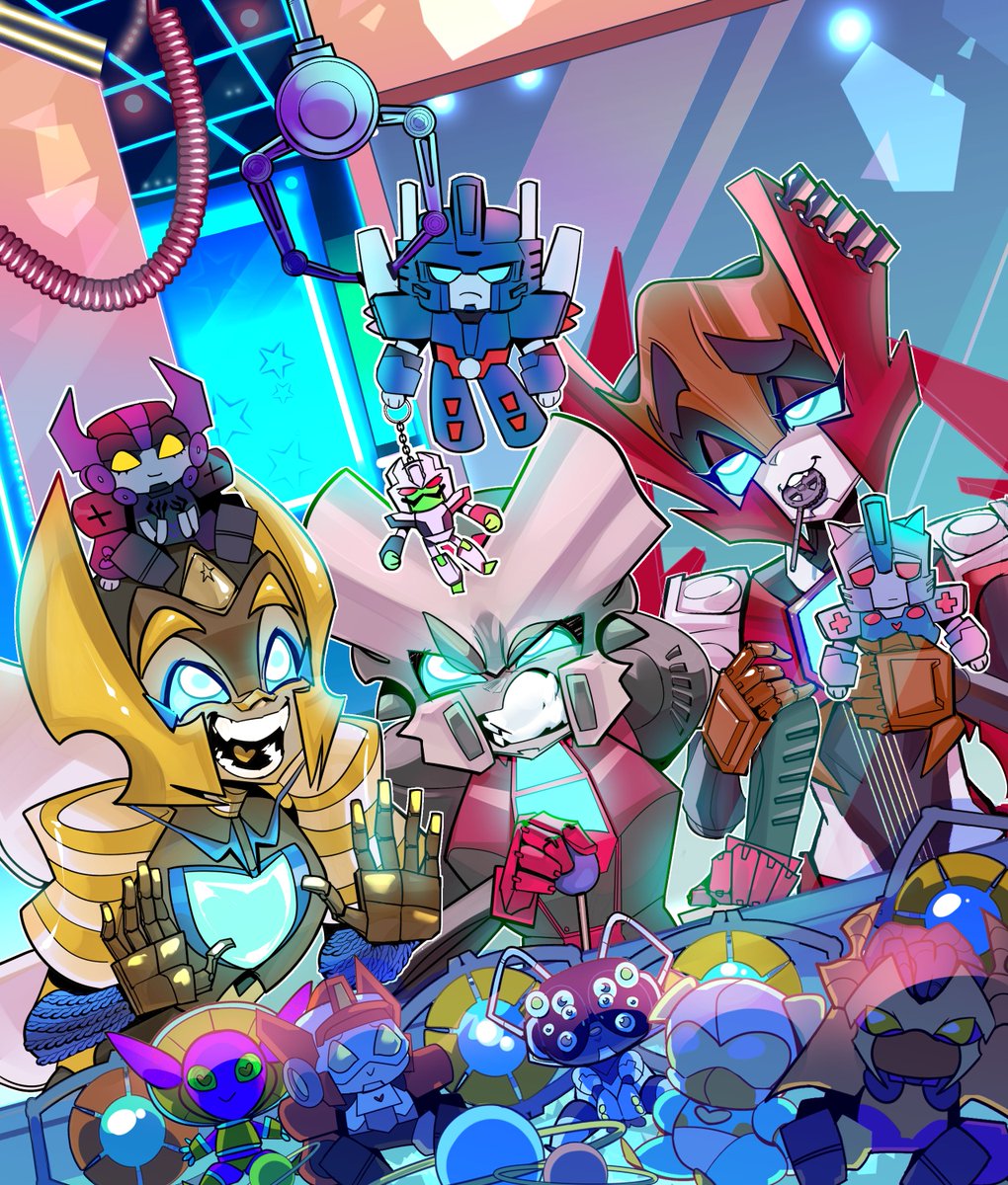 CoreArde's tweet photo. My piece for the @TfocZine , guest starring some friend's OCs as marketable plushies (๑°꒵°๑)･*♡
[Trivia: some of the Ufo Catcher Machines in the Arcade are actually Cybertronians, and if you kick them when you lose, they will punch back!] https://t.co/040kUsJS5a