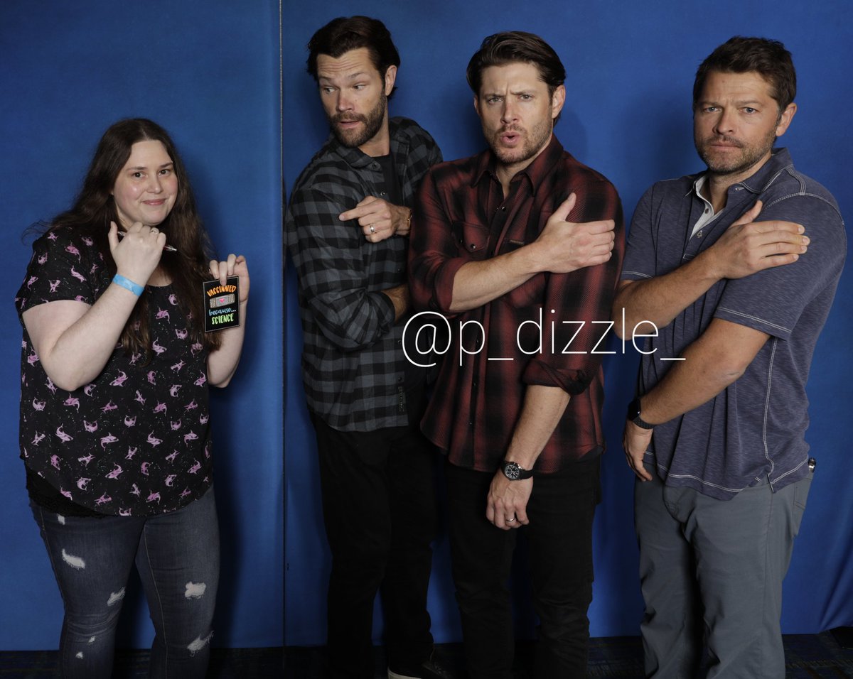 p_dizzle_'s tweet photo. Vaccinated because science. #SPNNOLA #JensenAckles #JaredPadalecki #mishacollins https://t.co/UhHPLbjurR