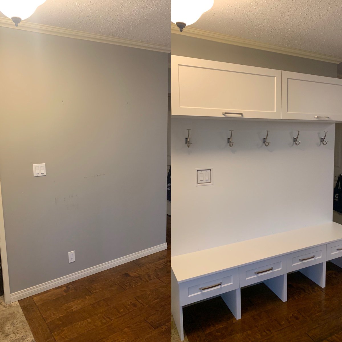 ronaldcannon's tweet photo. This is our attempt at keeping the kids organized. I shouldn’t see jackets on the ground anymore 🤣 #tsx #dadlife #stocks #crypto $vsby $fpx $LRC $lcid $tve #organizetime #storage https://t.co/ObglbhlwGe