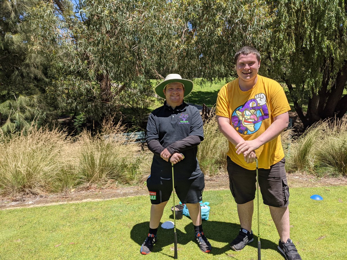 jamogolf's tweet image. Meet Scott &amp;amp; Tom, both have autism &amp;amp; both are qualified @GolfAust community coaches teaching other people on the spectrum how to play using 1Club 
#publicgolf is a community asset providing recreation for everyone 
paid employment for these 🏆thanks @MonashCouncil 
@JoshFergeus