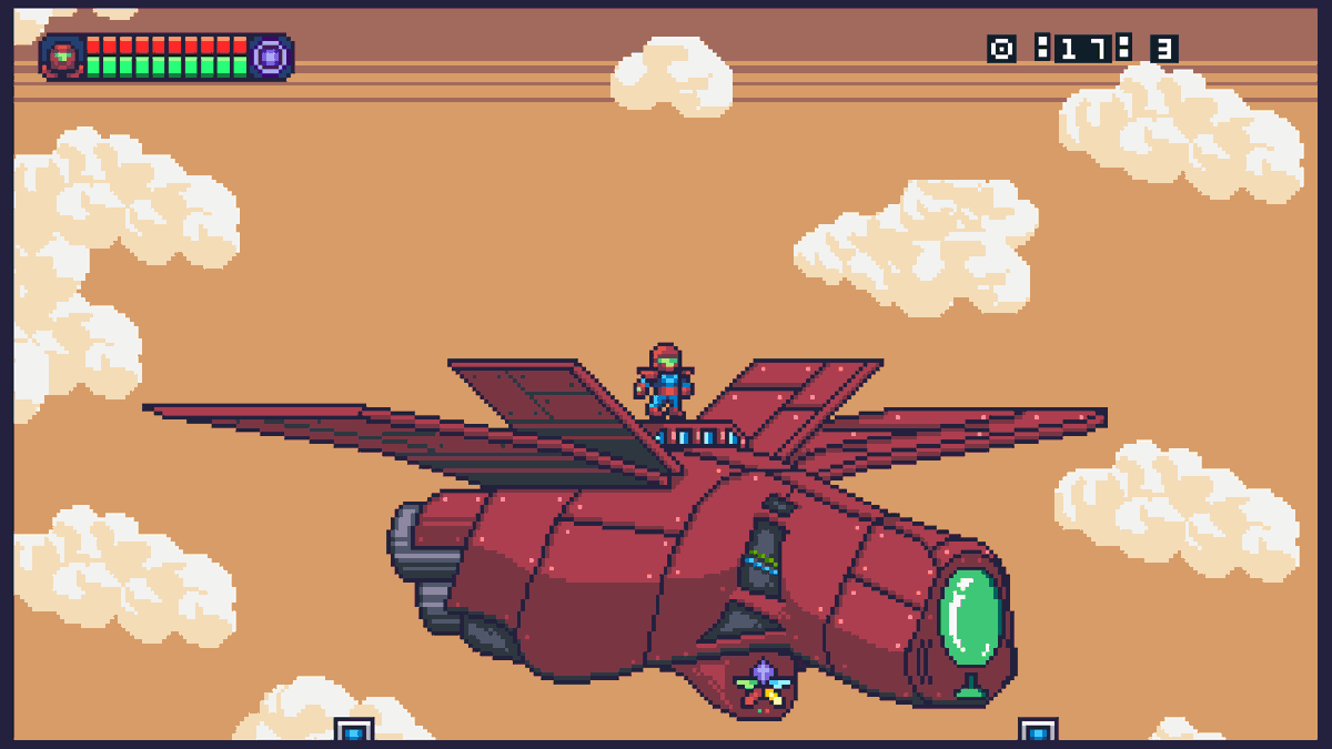 MythrilAge's tweet photo. Just a simple pose with the Pentacore ship for this #screenshotsaturday.

#metroidvania #metroid #metroidhq #Pentacore  #gamedev #indiegames #PixelGameMakerMV #pixelart #indiedev https://t.co/fOxXna1qFc
