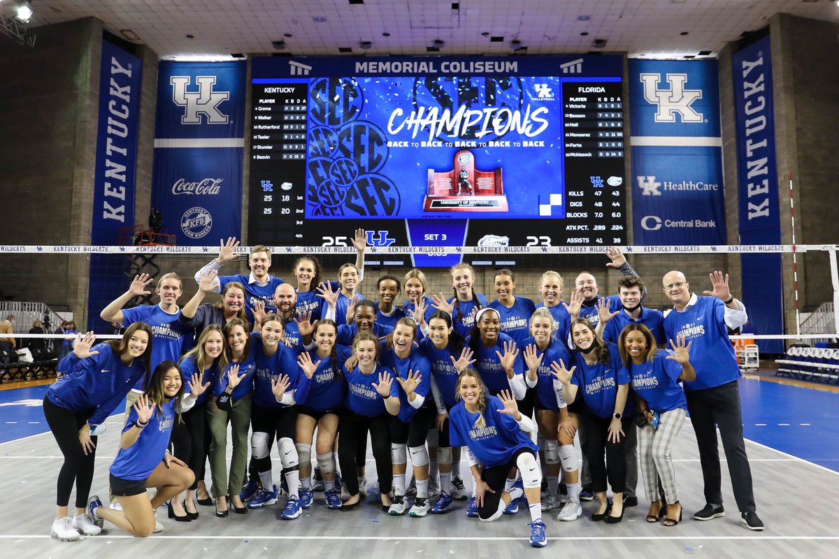 HMitchell14's tweet photo. Despite having to go through a gauntlet of an SEC schedule, the Kentucky Wildcats are your SEC Champions for the fifth-consecutive year, and clinched the title outright with yet another sweep of No. 20 Florida. https://t.co/xJ9TJQkRE0