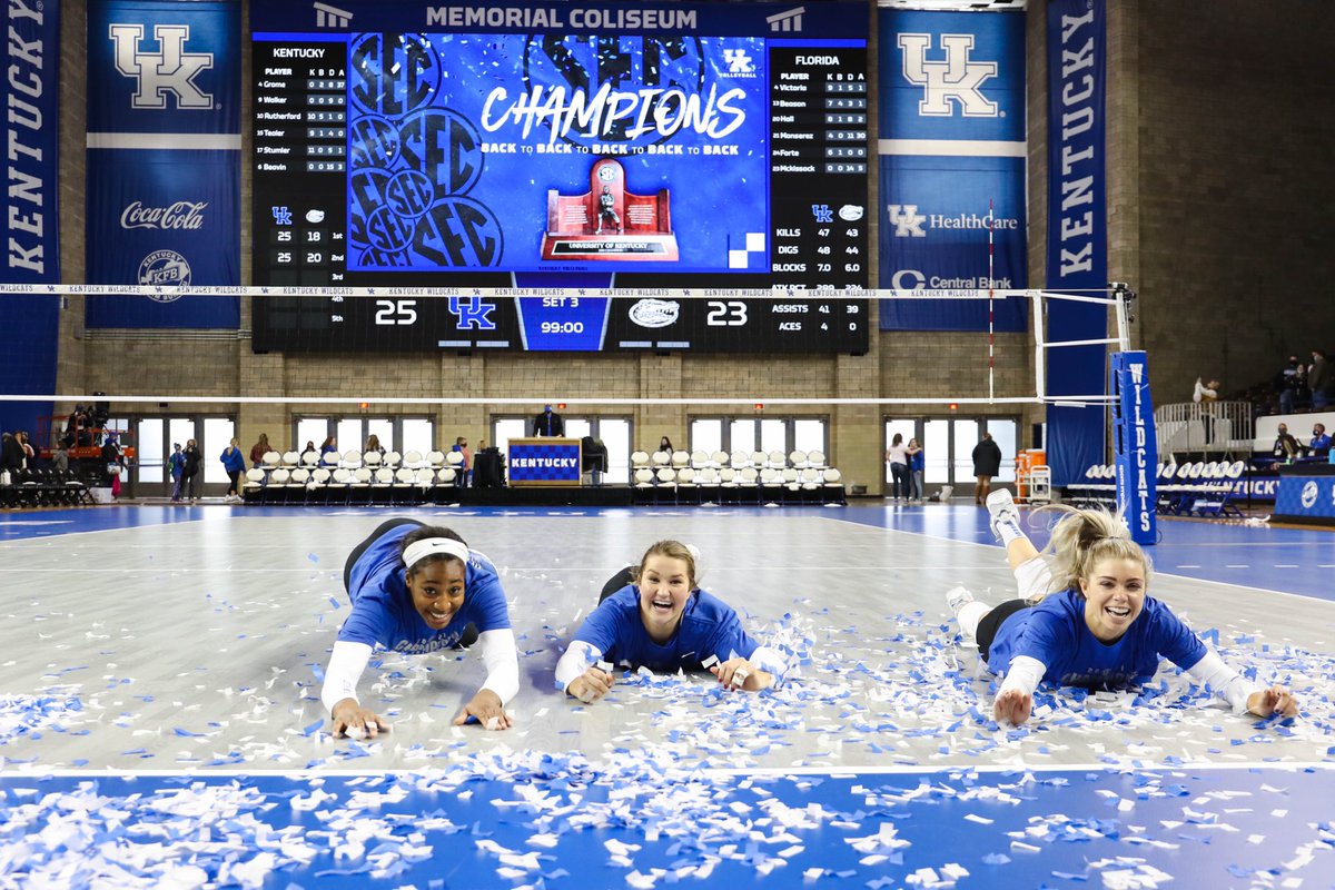 HMitchell14's tweet photo. Despite having to go through a gauntlet of an SEC schedule, the Kentucky Wildcats are your SEC Champions for the fifth-consecutive year, and clinched the title outright with yet another sweep of No. 20 Florida. https://t.co/xJ9TJQkRE0