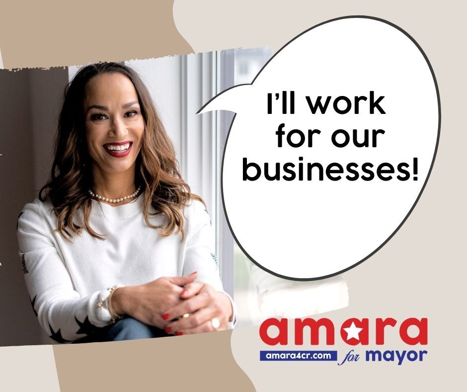 amara4cr's tweet photo. Supporting entrepreneurs &amp; local businesses has been a passion of mine throughout my career. In my work at the University of Illinois, I created an incubator program &amp; helped 50 entrepreneurs start their businesses. 

I’ll bring this same passion and expertise as your next Mayor. https://t.co/0a6msXa9S5