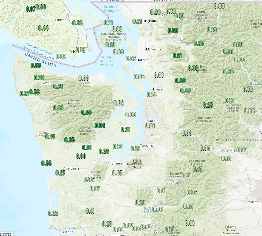 12 hour rainfall totals. Things are slowly progressing. As rain continue through the day rivers are going to start responding.
As always we will be here all day and night with updates. 

You can stay up to date on precip totals here: wrh.noaa.gov/map/?obs=true&…

#wawx