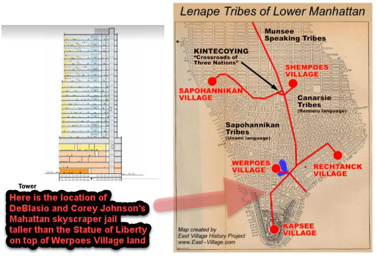 NUBCNYC's tweet photo. .@NYCMayor and @NYCSpeakerCoJo @CMKoslowitz @DianaAyalaNYC @CM_MargaretChin @StephenLevin33 located their skyscraper jail on top of Native people's remains. That's why NUBC included #AmericanIndianHouse as a petitioner in our #article78 lawsuit - we will keep fighting together. https://t.co/FoKExy5uyB