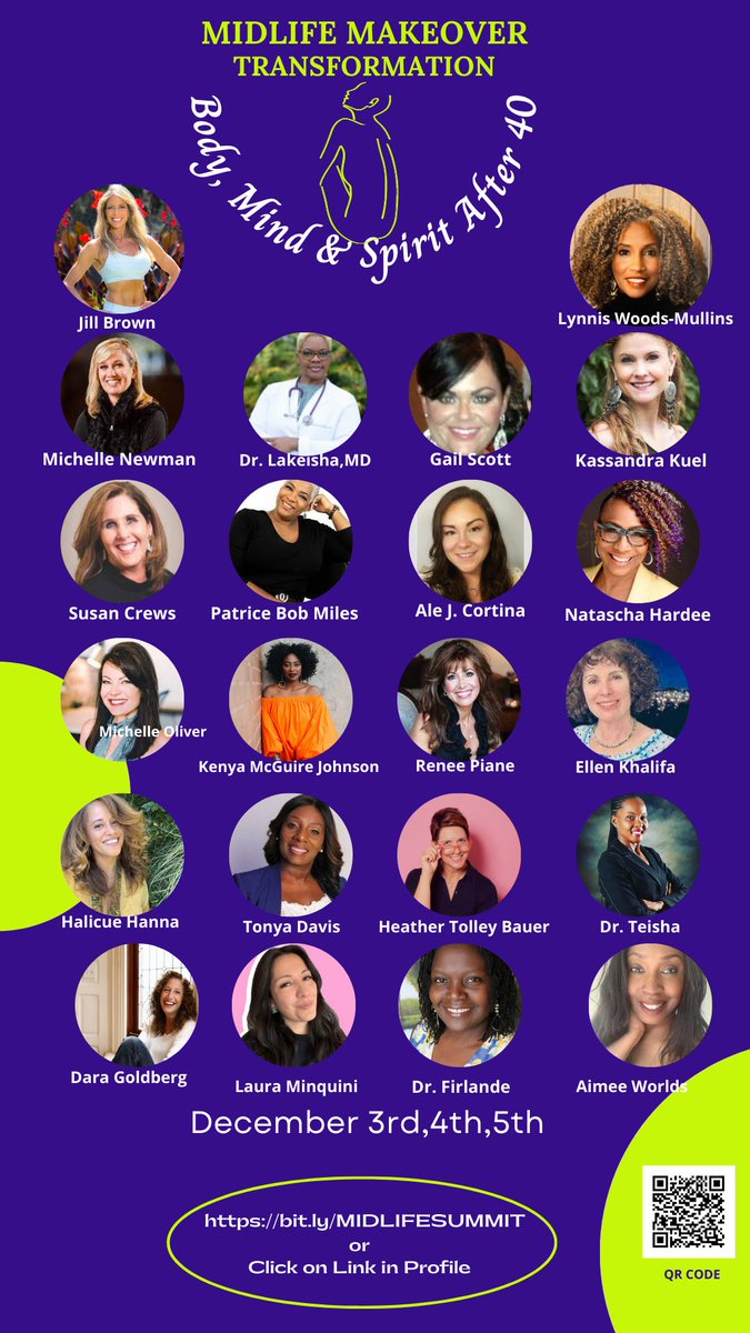 Join me and 20 experts in the field of mind, body, spirit wellness for Women 40+ at the Midlife Makeover Summit. Topics important to Woman40+ Let’s finish 2021 strong and start 2022 empowered! bit.ly/MIDLIFESUMMIT   #midlifemakeover40+