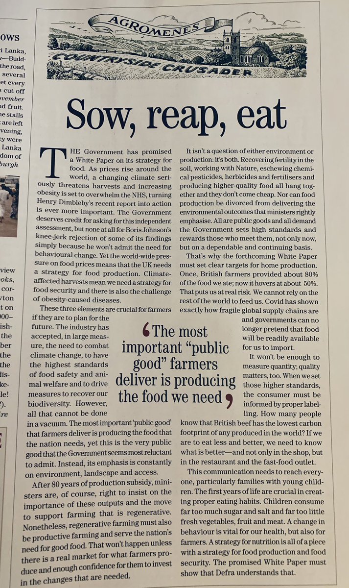 SaveBritishFood's tweet photo. “🇬🇧 farmers provided c 80% of our food now it’s only about 50%. That puts us at real risk. We cannot rely on the rest of the 🌍 to feed us. #Covid had shown how fragile global supply chains are and govts can no longer pretend that food will be readily available for us to import.” https://t.co/YESsGKEgej
