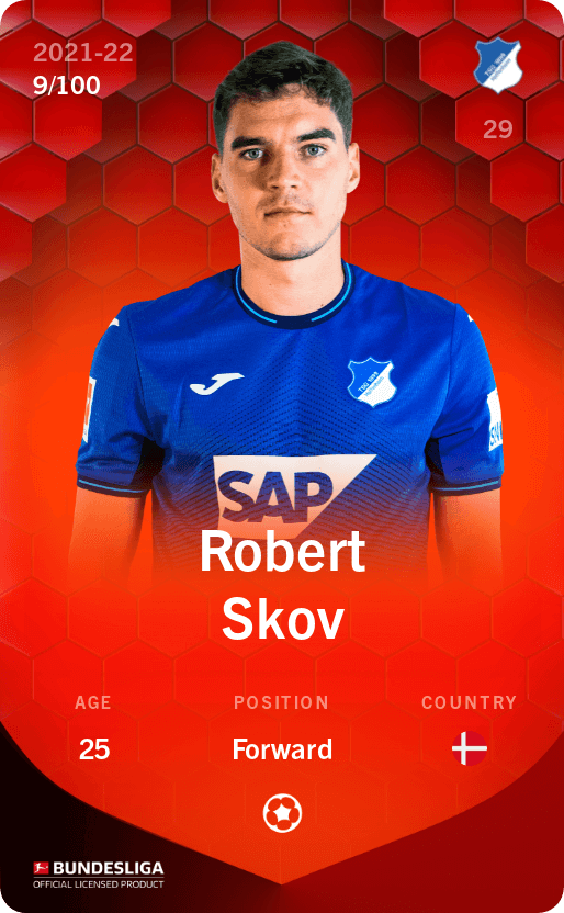 SorareDenmark's tweet photo. Welcome to the Club Rober Skov.
Price 0.05ETH
If he gets back in shape for hoffenheim, or perhaps get a cheeky january transfer back to Copenhagen, it would be a real bargain. His freekick skills is amazing.
#Sorare #sldk #dktransfer https://t.co/DmUvrFJ4re