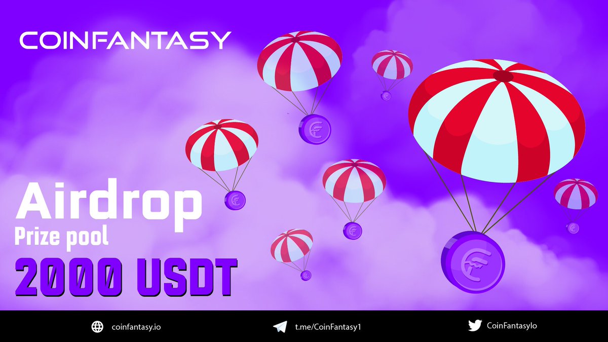 📣 CoinFantasy #airdrop is live now!

🎉 Total for airdrop: 2,000 USDT

Use our airdrop bot in Telegram 👉 t.me/CoinfantasyAir…

🗓 Airdrop End: 7th December
🗓Airdrop Distribution: within a week after airdrop ends

#CoinFantasy #cFantasy #Crypto #PlayToEarn