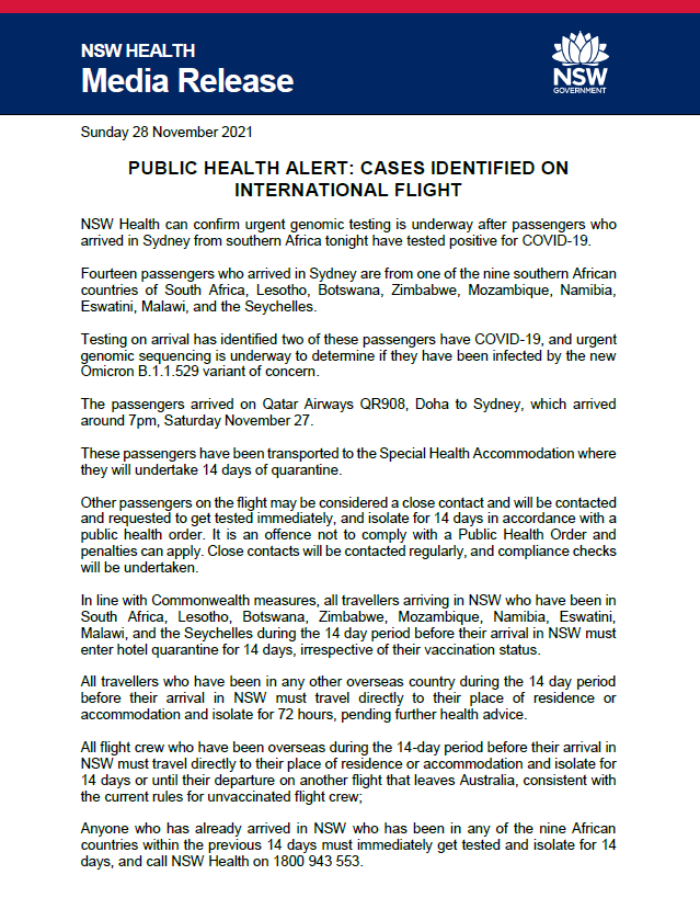 Nsw Health On Twitter Public Health Alert Cases Identified On International Flight Https T Co Bdcjovabbj Twitter