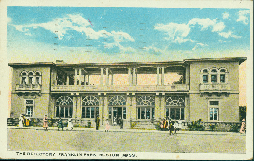 Olmstead didn't approve of the refectory at Franklin Park either. But I would have liked it. Especially when it served for several years as a Boston Public Library branch. Can you imagine reading under the portico while the sun sets over the meadow?