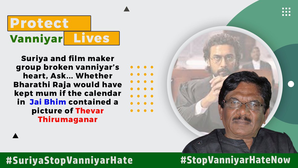 jai_kshatriyan's tweet photo. Suriya and film maker group broken vanniyar’s heart, Ask...Whether Bharathi Raja would have kept mum if the calendar in “Jai Bhim” contained a picture of “Thevar Thirumaganar”. 

#SuriyaStopVanniyarHate #StopVanniyarHateNow https://t.co/DrilY1A4B7