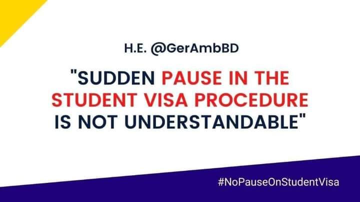 lisannabi343's tweet photo. H.E @GerAmbBD 
"Sudden pause in the student visa procedure is not understandable"
#SpeedUpStudentVisa 
#SpeedUpStudentVisa 
#SpeedUpStudentVisa 
#SpeedUpStudentVisa 
@GermanEmbassyBD https://t.co/8rumNhKVJK