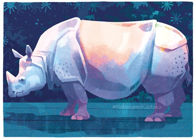 「前に描いた東山動物園のインドサイです。 」|生田目 和剛 (ナバタメ・カズタカ)のイラスト