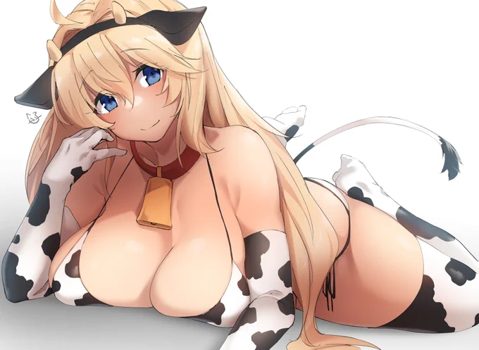丑年が終わってしまうので毎日牛柄ビキニを描く🐮 あと30日 