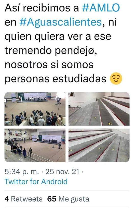 GARCIPAVON's tweet photo. ¡Bien por Aguascalientes! 👏👏👏💪👊
¡En tu jetota @lopezobrador_ ! 😎 https://t.co/SoUZXhjVsU