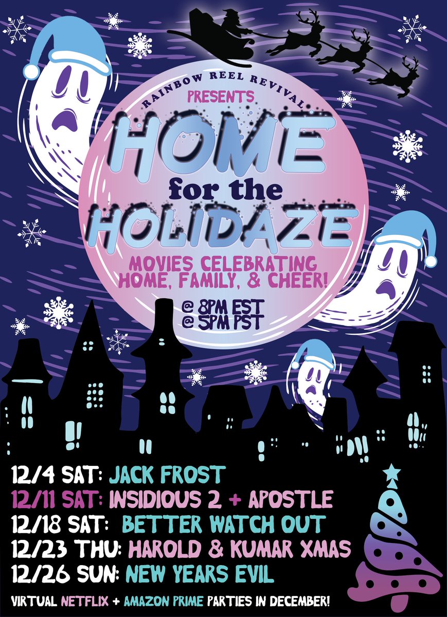 WE ABOUT TO START A SURPRISE CHAOS DOUBLE FEATURE THIS EVENING BUT HERE ARE DECEMBER'S "HOME FOR THE HOLIDAZE" PICKS

All movies that celebrate idea of home, family, or holiday cheer! HUZZAH!