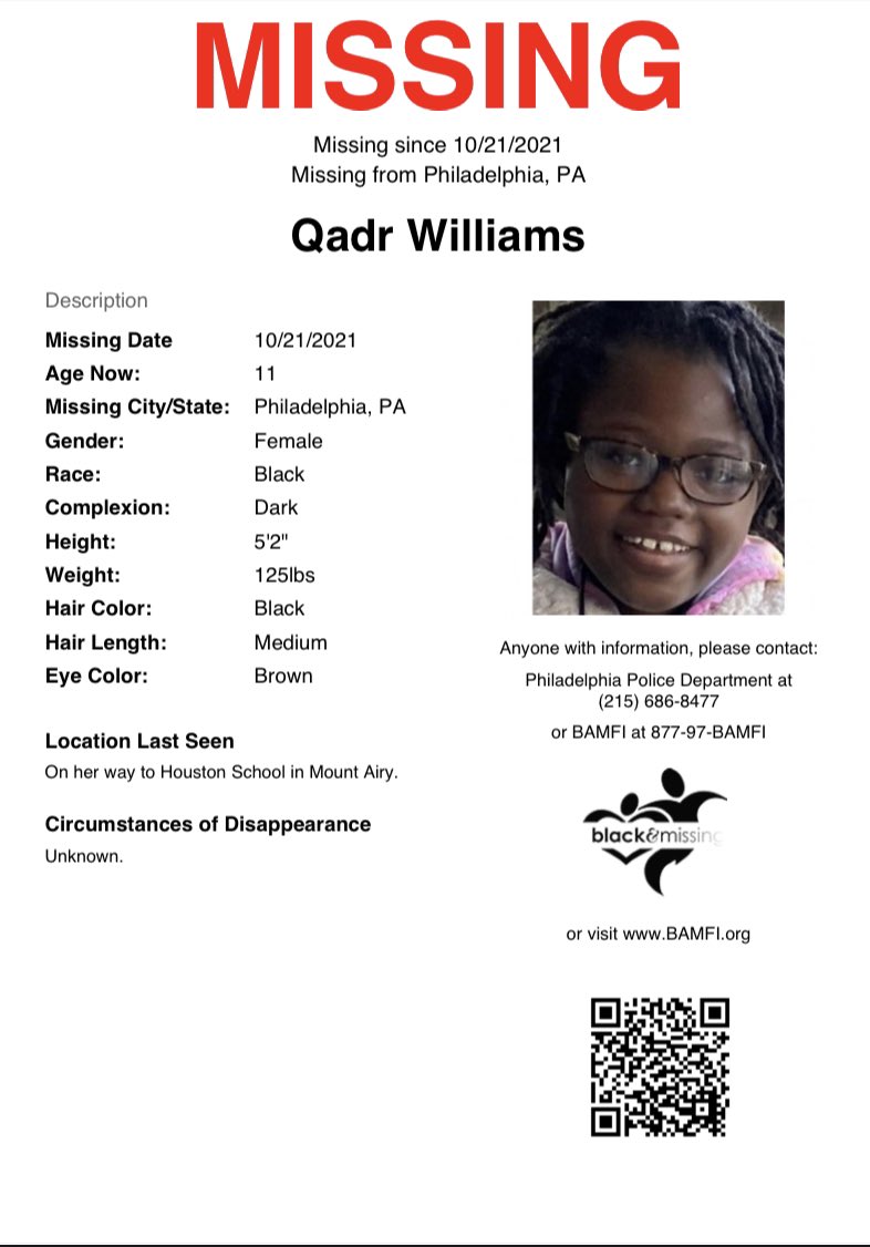 BAM_FI's tweet photo. #Philadelphia, PA: The FBI has joined the search for 11y/o Qadr Williams. 

Qadr disappeared over a month ago walking to Houston School in Mount Airy.

#HelpUsFindQadrWilliams #HelpUsFindUs https://t.co/deRQlYOWux