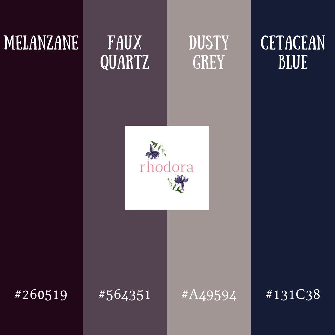 RhodoraMagazine's tweet photo. Grungy? Gothic? You tell us.

Presenting to you the color palette of the November 2021 issue featuring melanzane, faux quartz, dusty grey, and cetacean blue.

#literarymagazine #colorpalette https://t.co/PSk7TTfLS2