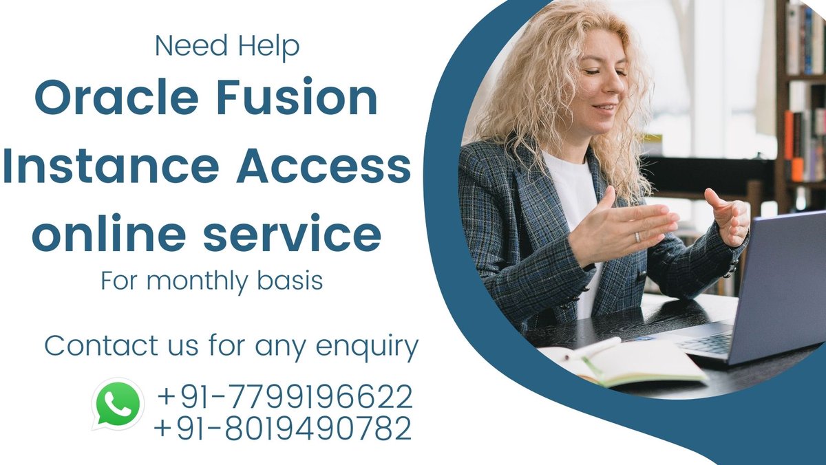 smcindia's tweet photo. Oracle Fusion Instance Access online Service
Contact:91-7799196622
Whatsapp:91-8019490782 https://t.co/5MDI86zy2g