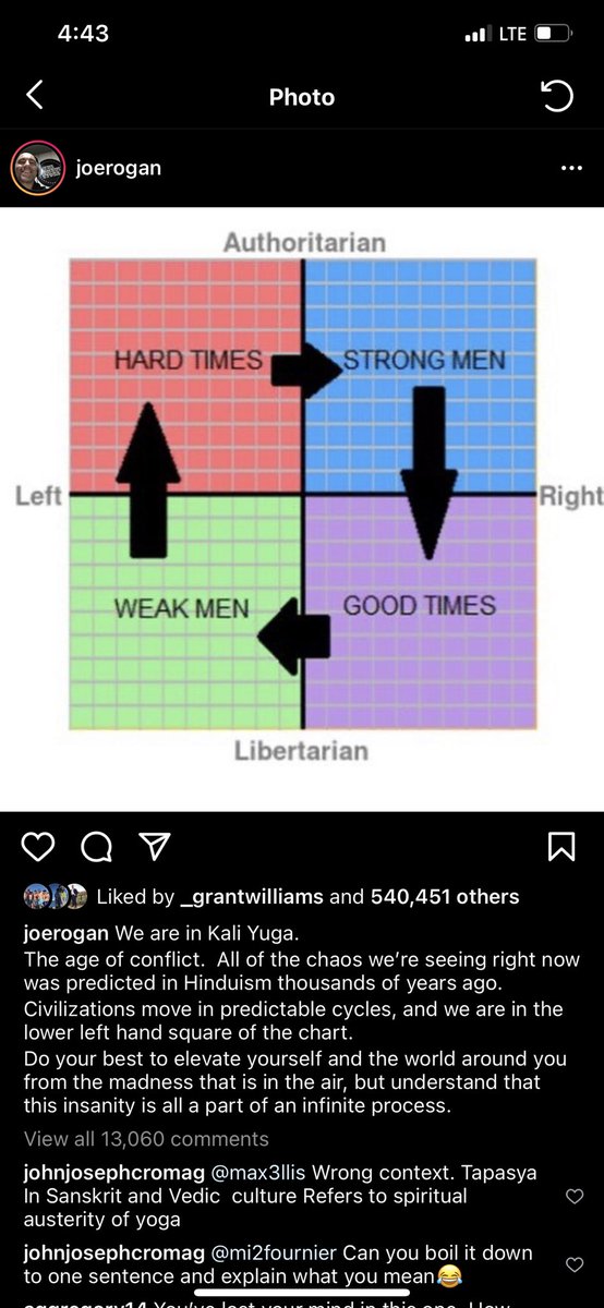 AGGregory14's tweet photo. Ok 99.9% of the time I completely agree with @joerogan, BUT this post makes me think that he’s completely fallen off his rocker 🧐 https://t.co/DIrToA75tg