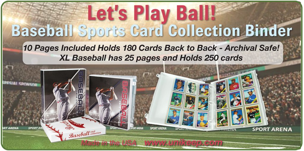 The UniKeep XL Baseball Card Album and binder kit features the same 1 ½” case-style binder as our regular size baseball binder. It snaps securely closed so your cards don’t fall out. Get yours today! 👉 bit.ly/3E2NHe5

#XL #baseball #baseballcards #baseballtradingcards