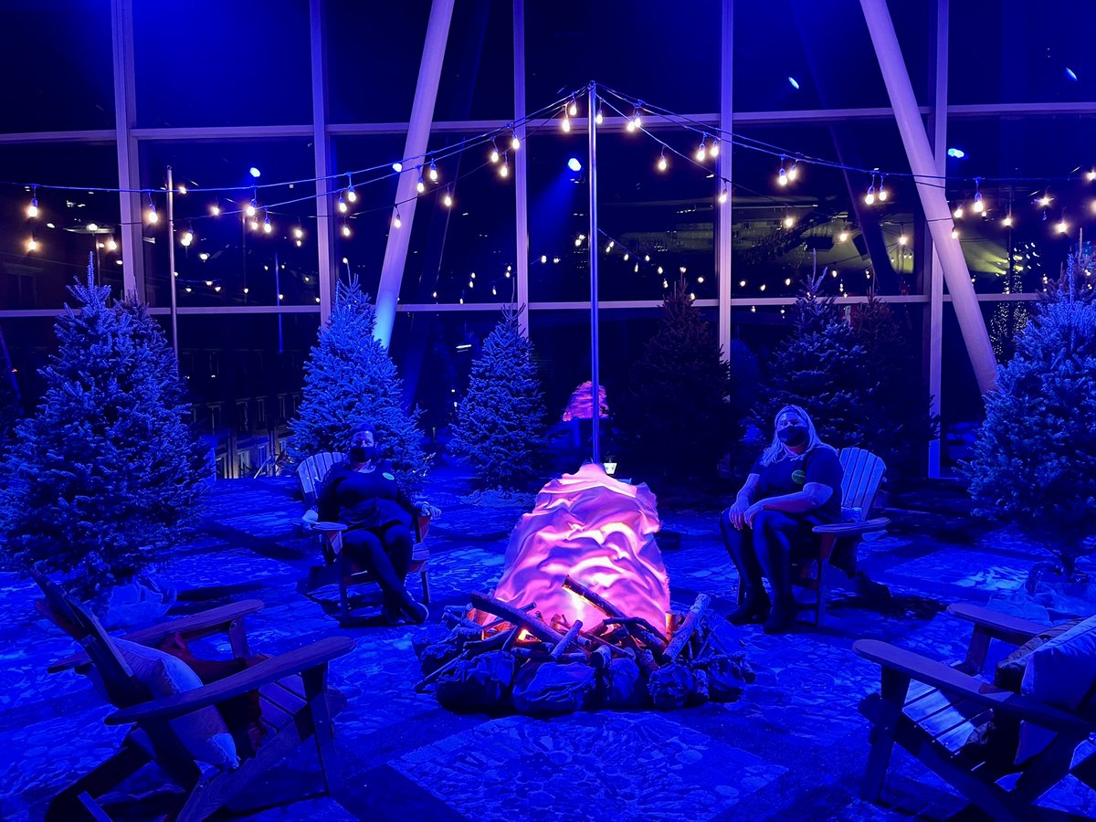QueenoftheBB's tweet photo. The last large event I volunteered at was #ADifferentStageofMind just before #Covid19 hit Canada! Tonight I’m happy to be volunteering at #fot2021 at the @hfxconventions also in support of @MentalHealthNS The room is stunning and it feels like we are in a #ForestofTrees https://t.co/YSFCT2Asw0